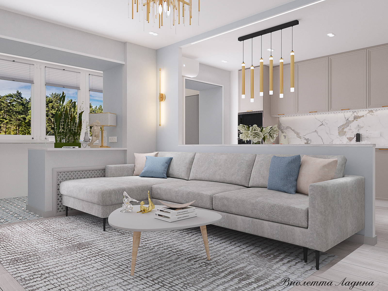 Квартира  в светлых тонах.. Двушка.