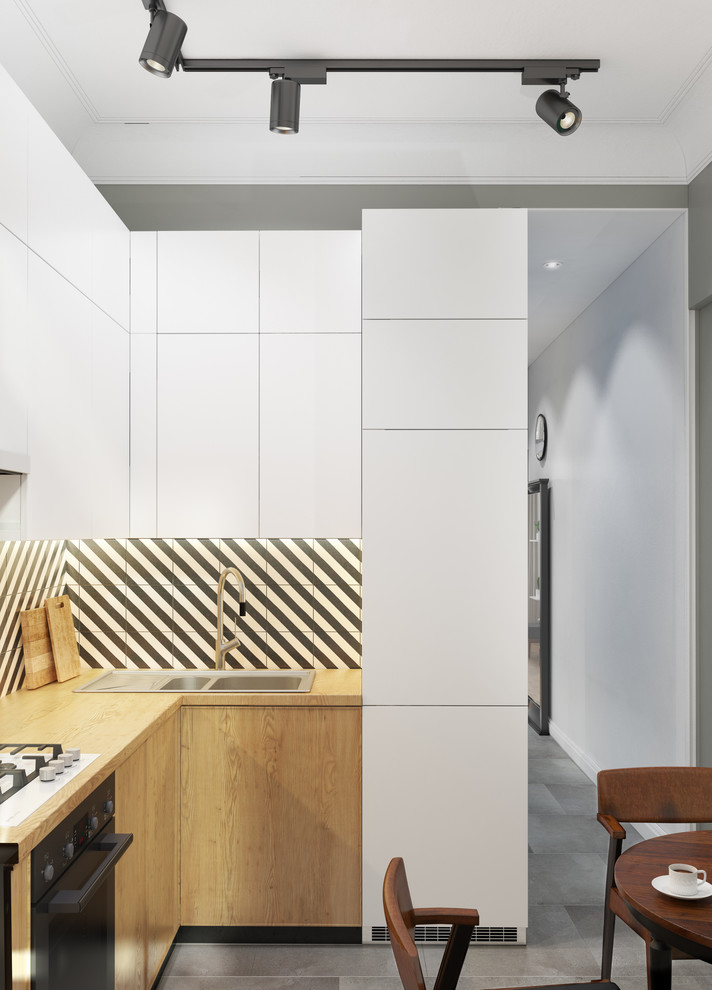 Белая квартира в сталинке с элементами лофта