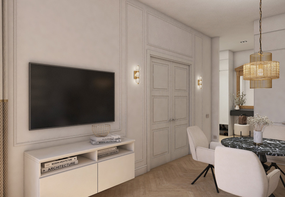 Дизайн-проект квартиры 45 м2 в стиле неоклассика