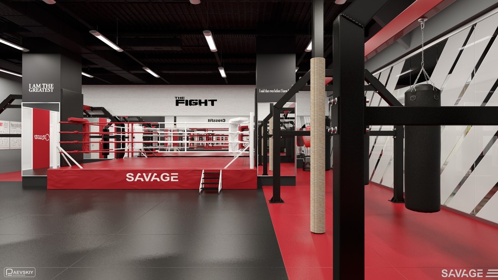 Зал бокса и единоборств фитнес клуба SAVAGE