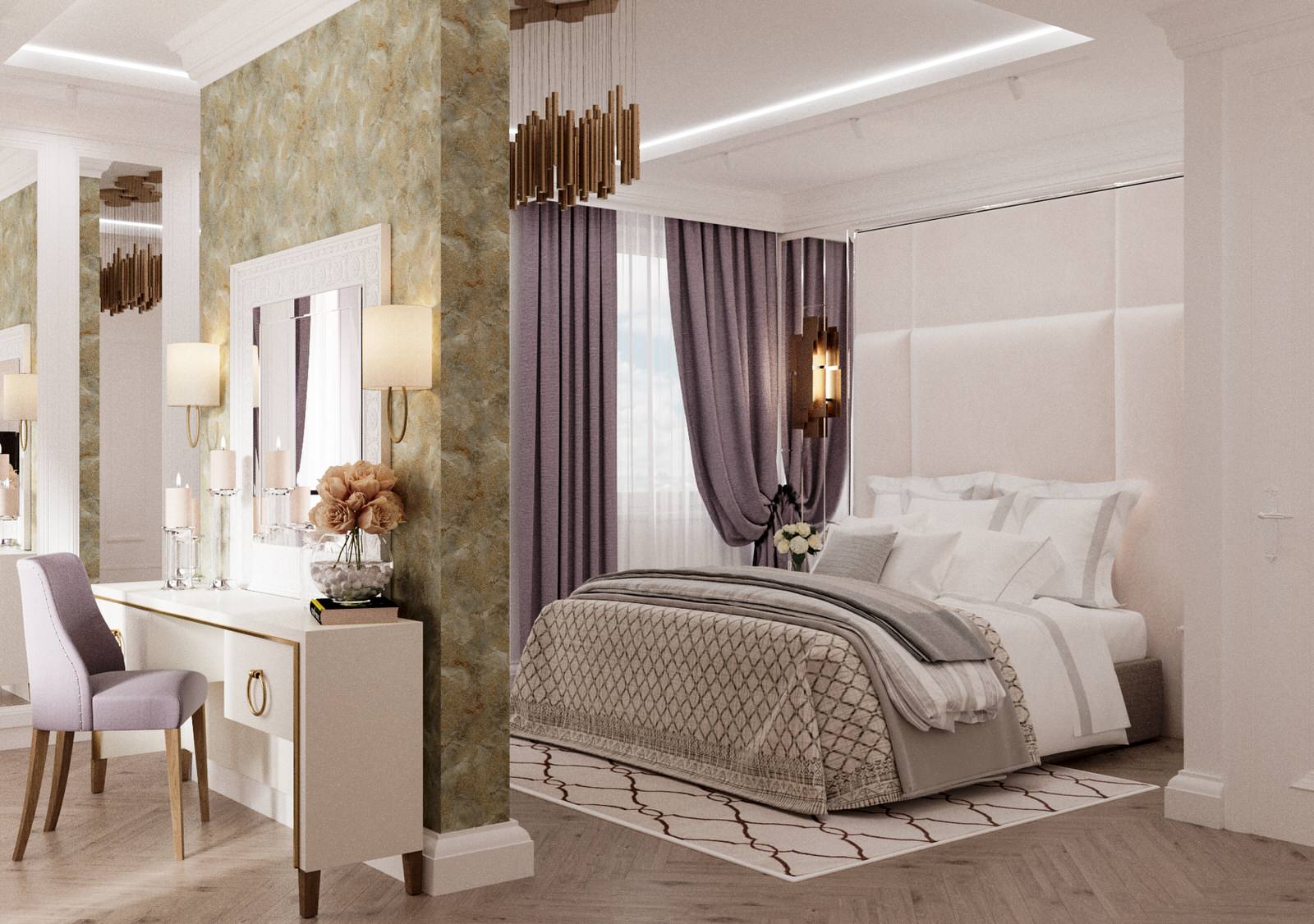 Спальня, современная классика, 2019