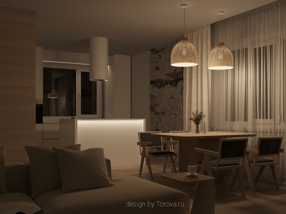 Кухня-гостиная в загородном доме