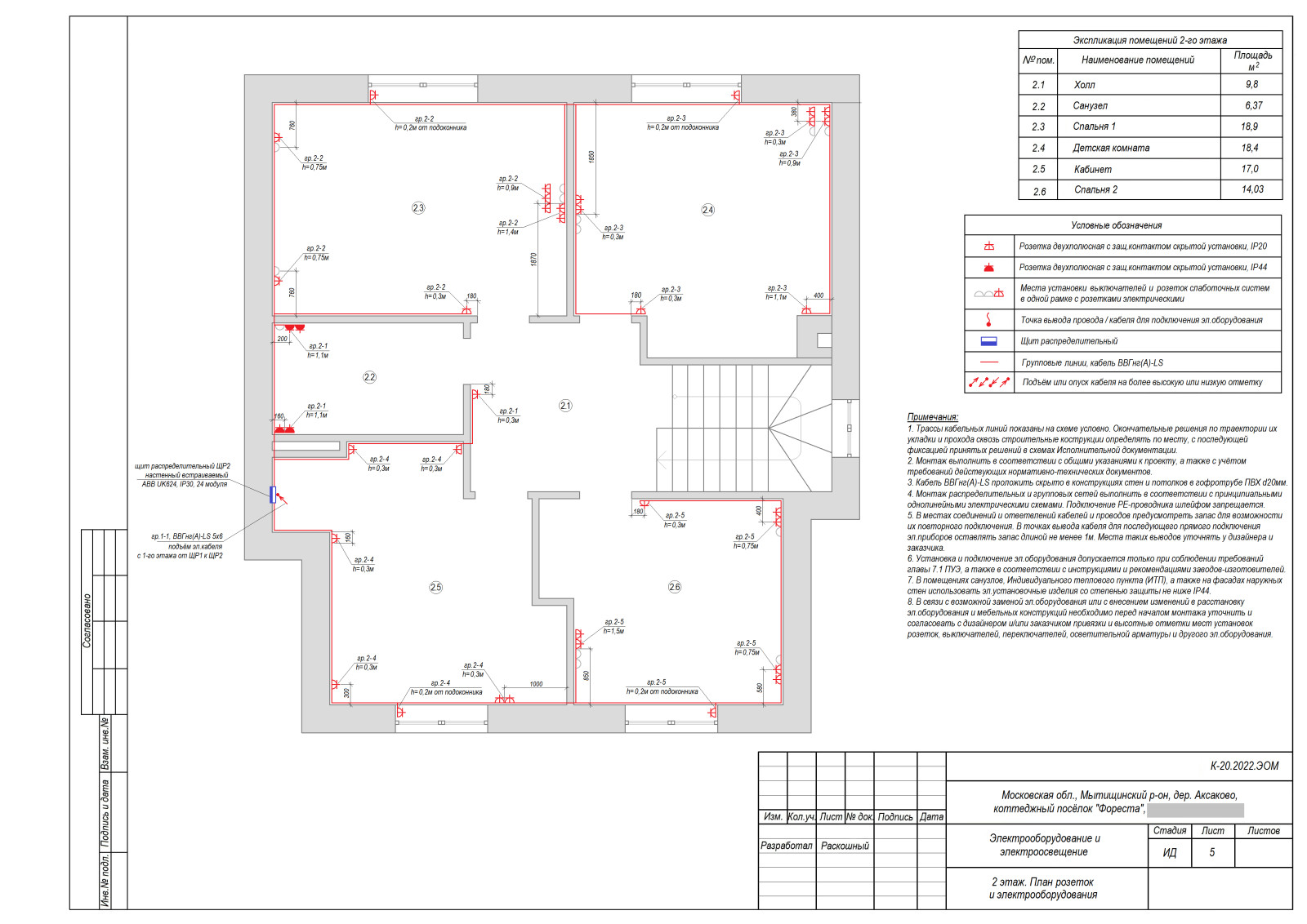 Проект инженерного обеспечения объекта (коттедж), рабочая документация раздела Э