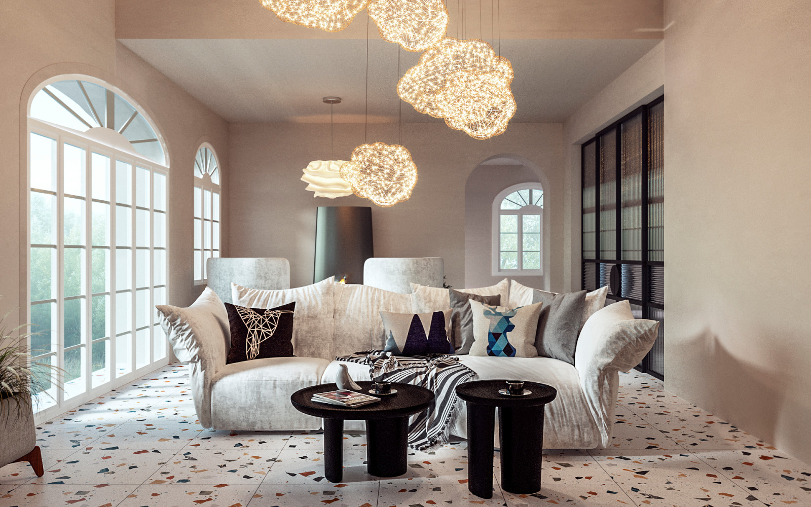 Диван перед телевизором