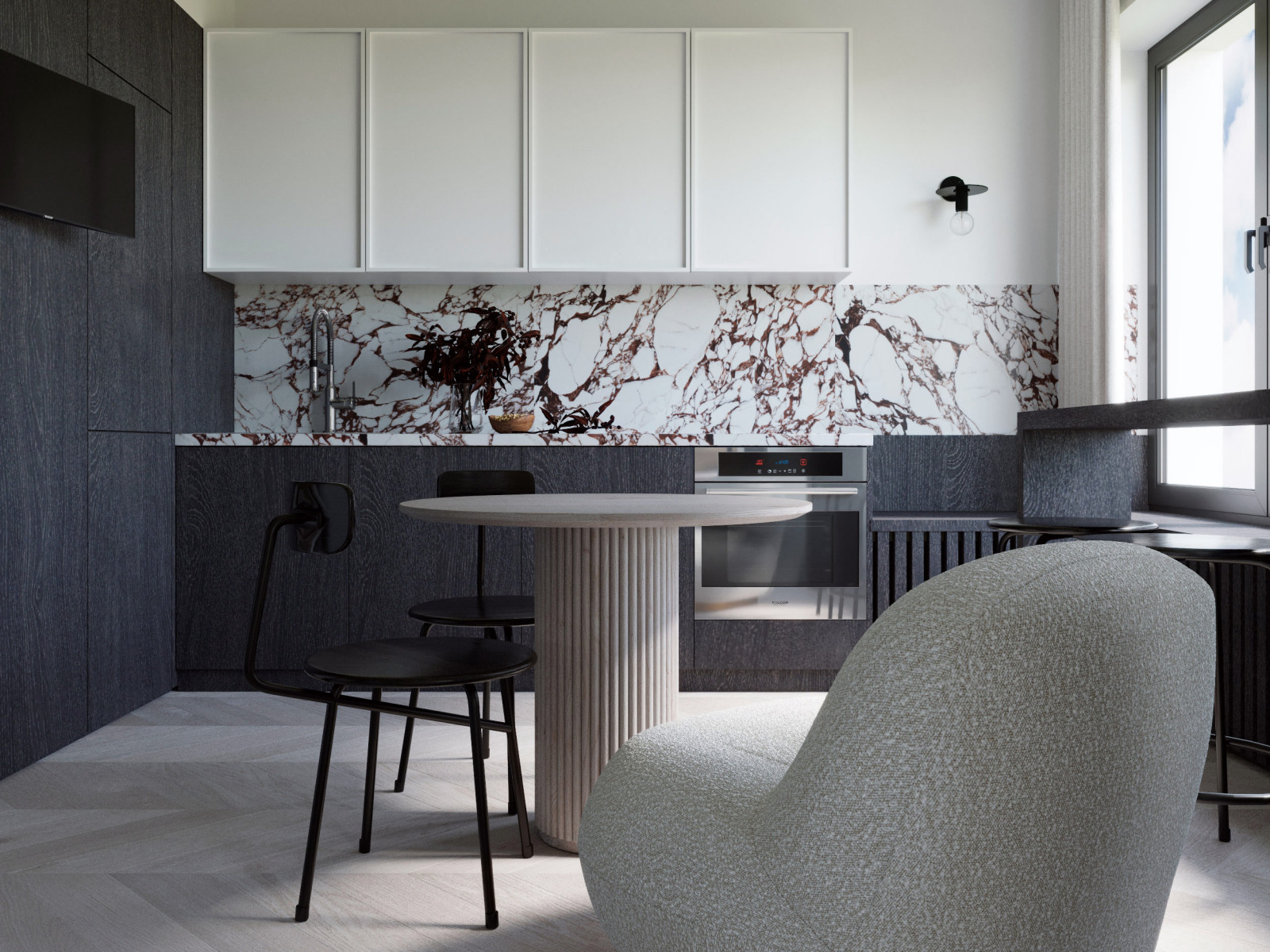 ЧЕРНО-БЕЛАЯ КВАРТИРА ДЛЯ ДЕВУШКИ