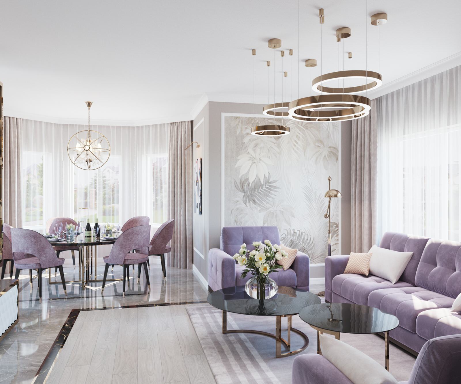 Дизайн интерьера гостиной в частном доме (г. Мурманск)