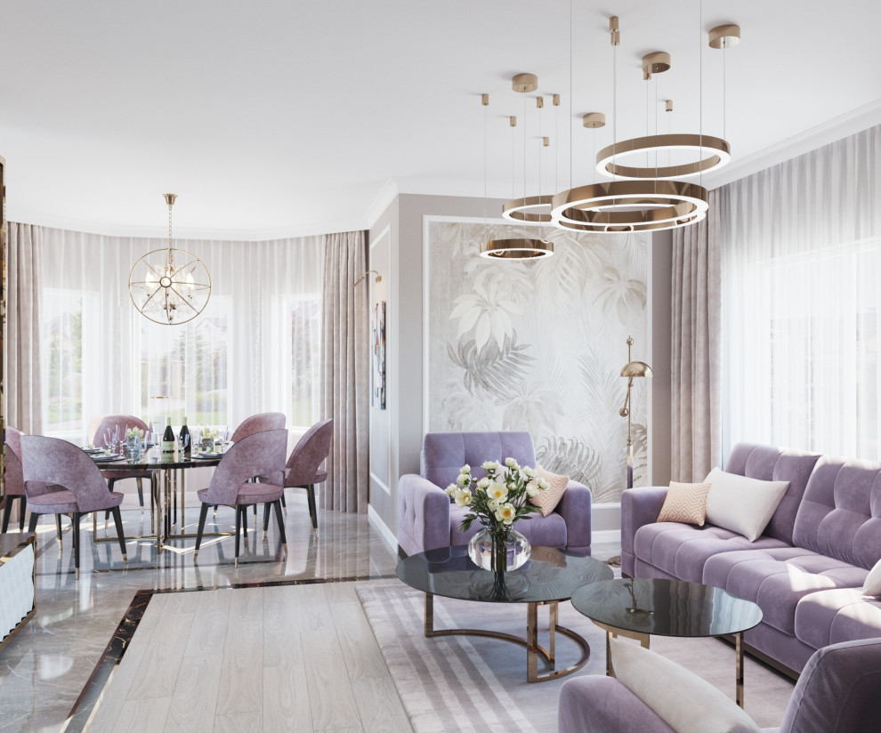 Дизайн интерьера гостиной в частном доме (г. Мурманск)