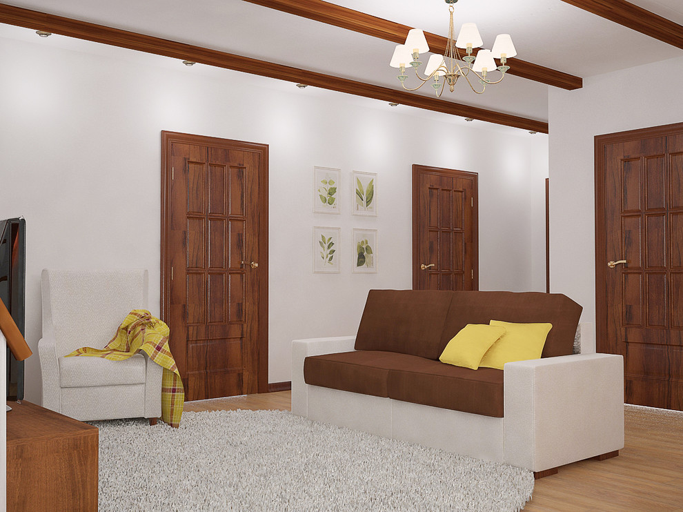 Холл-гостиная в загородном доме