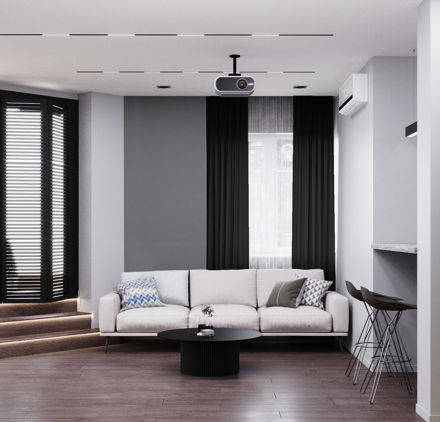 Гостиная, 20 кв.м., ЖК Максим Горький