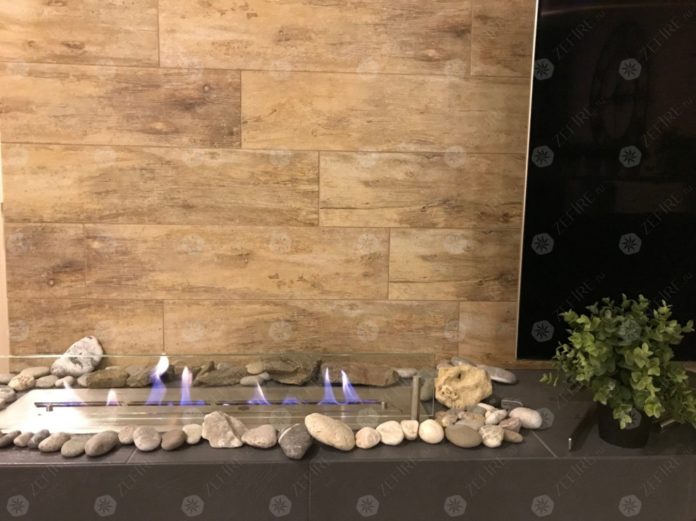 Обложка проекта: Биокамин для ТВ-зоны в экостиле