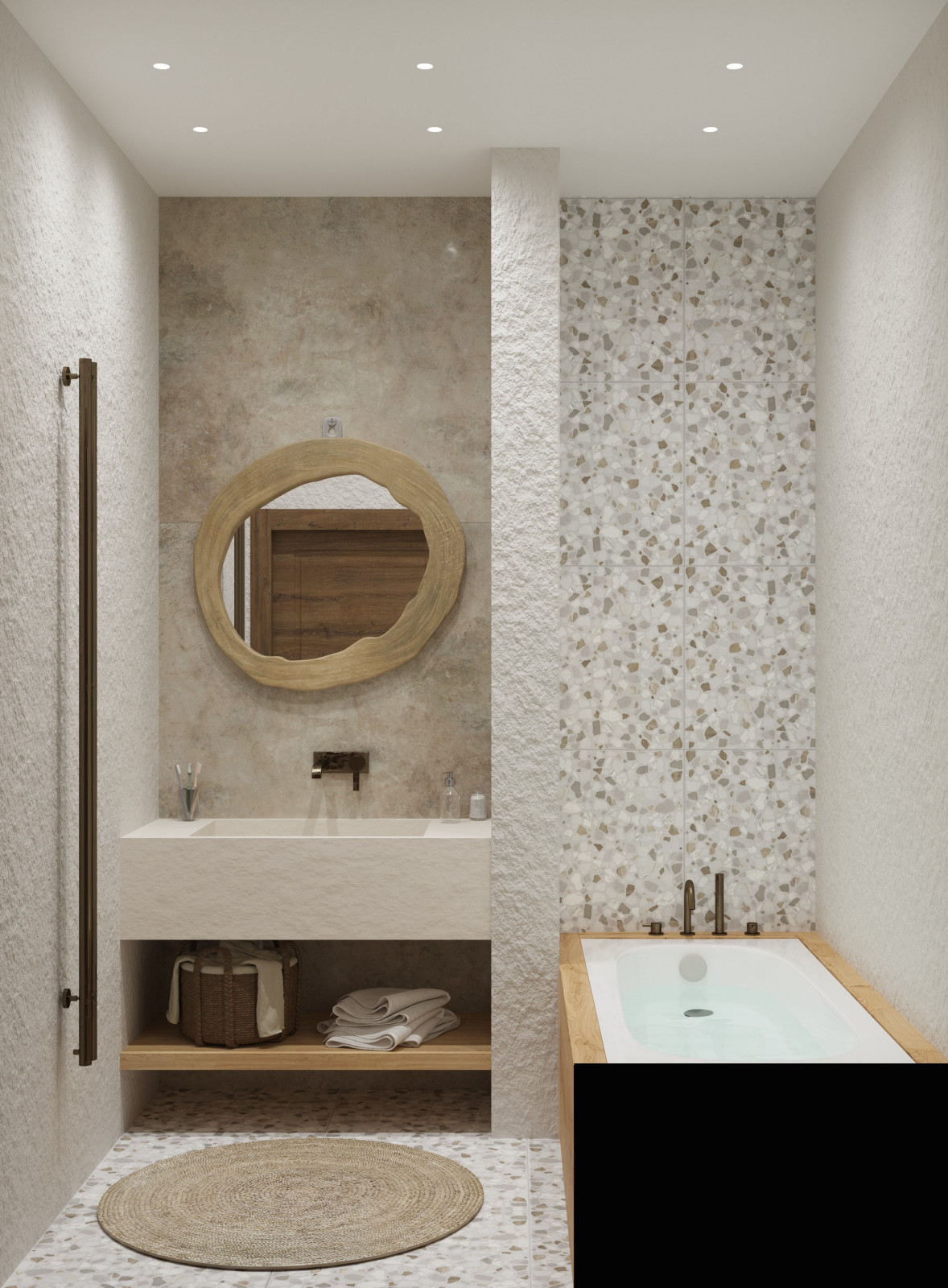 Проект квартиры в Москве, стиль ваби-саби