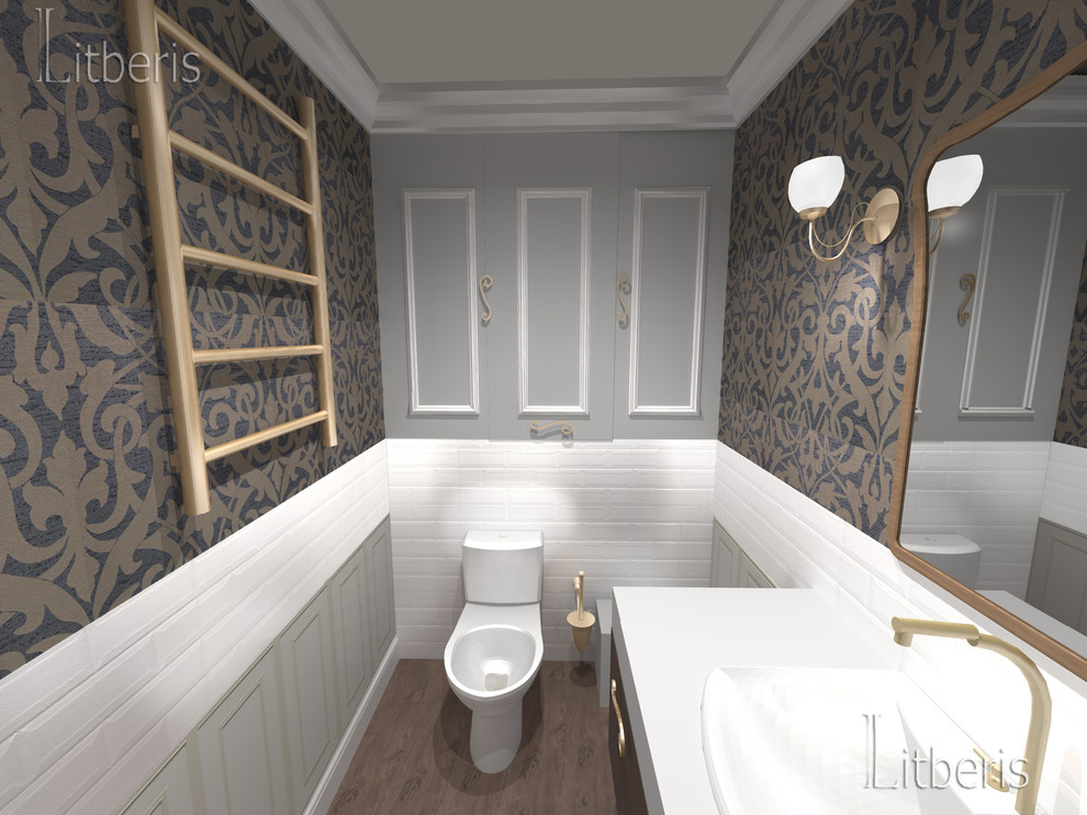 Современный светлый интерьер квартиры с элементами классики