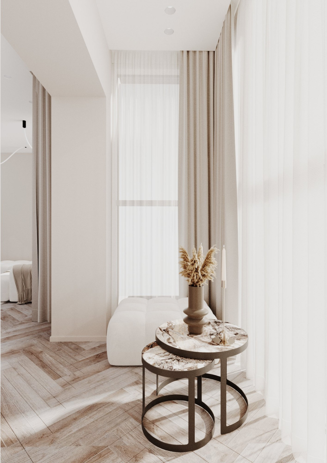 Дизайн интерьера трехкомнатной квартиры "ЖК Дежнев"