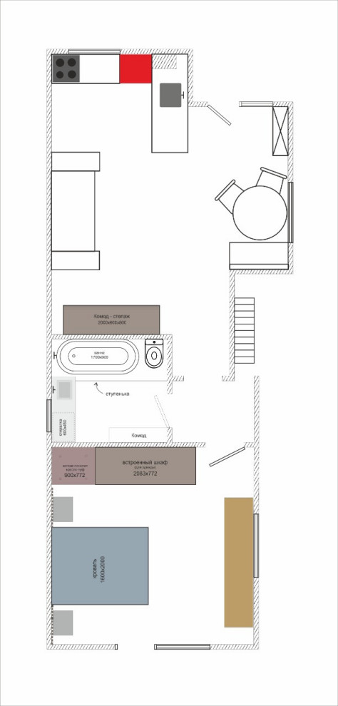 Обложка проекта: «Лофт для холостяка»