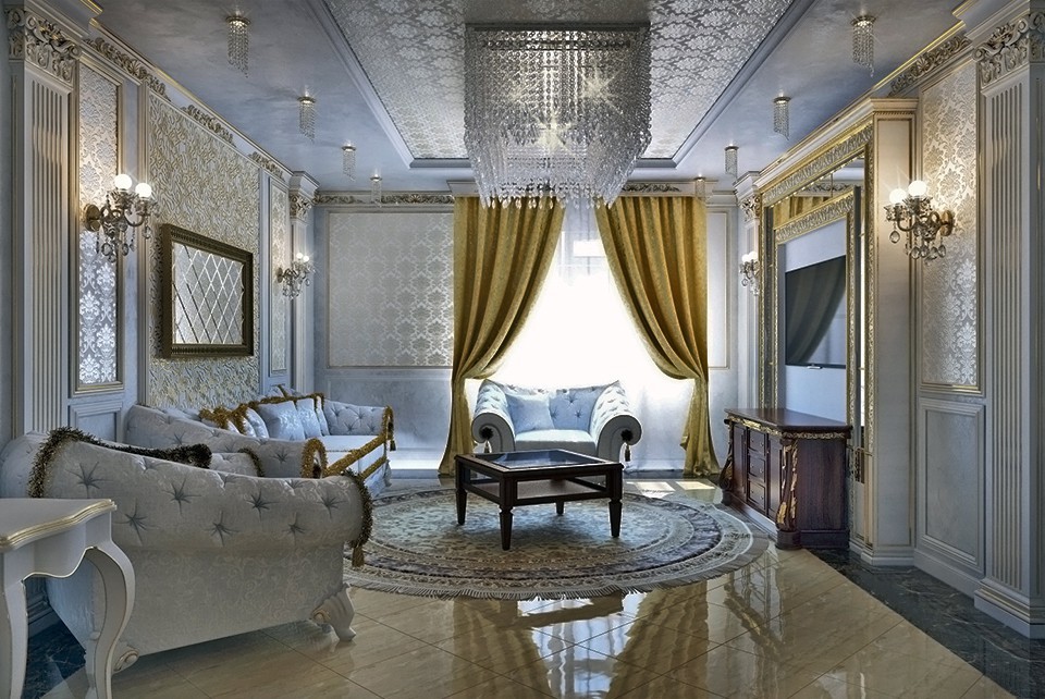 Обложка проекта: Эскизы дизайна гостиной, холла и кухни