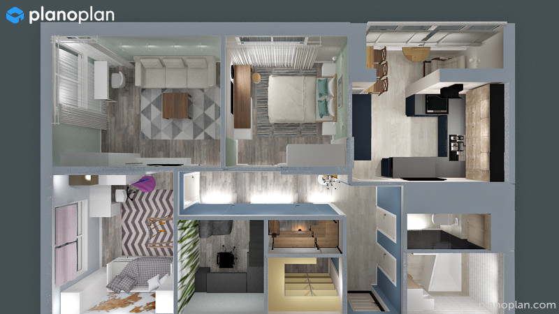 4хкомнатная квартира для молодой семьи с кабинетом в кладовке