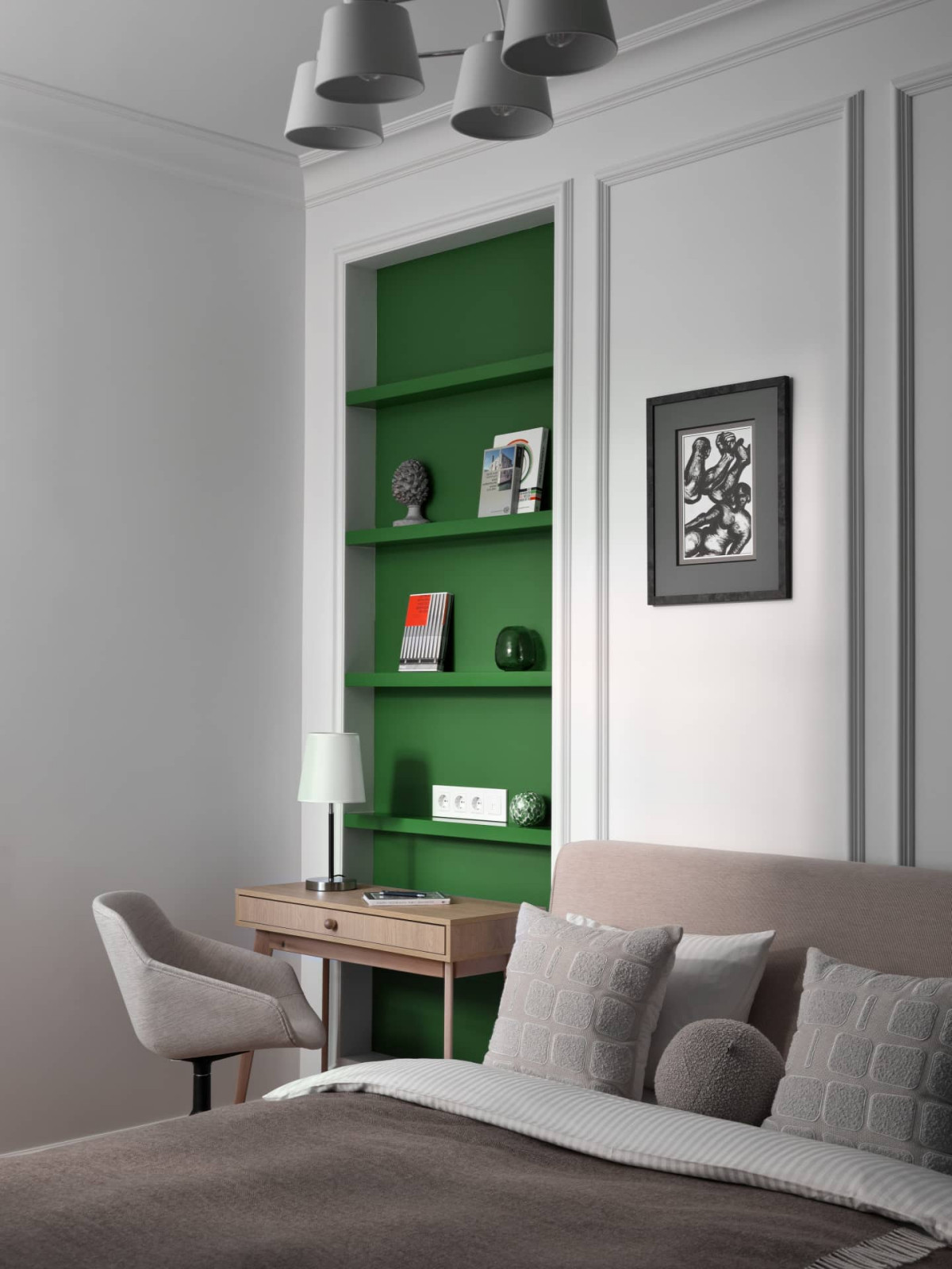 Дизайн и ремонт квартиры в Пречистенском переулке — Зелёный лейтмотив