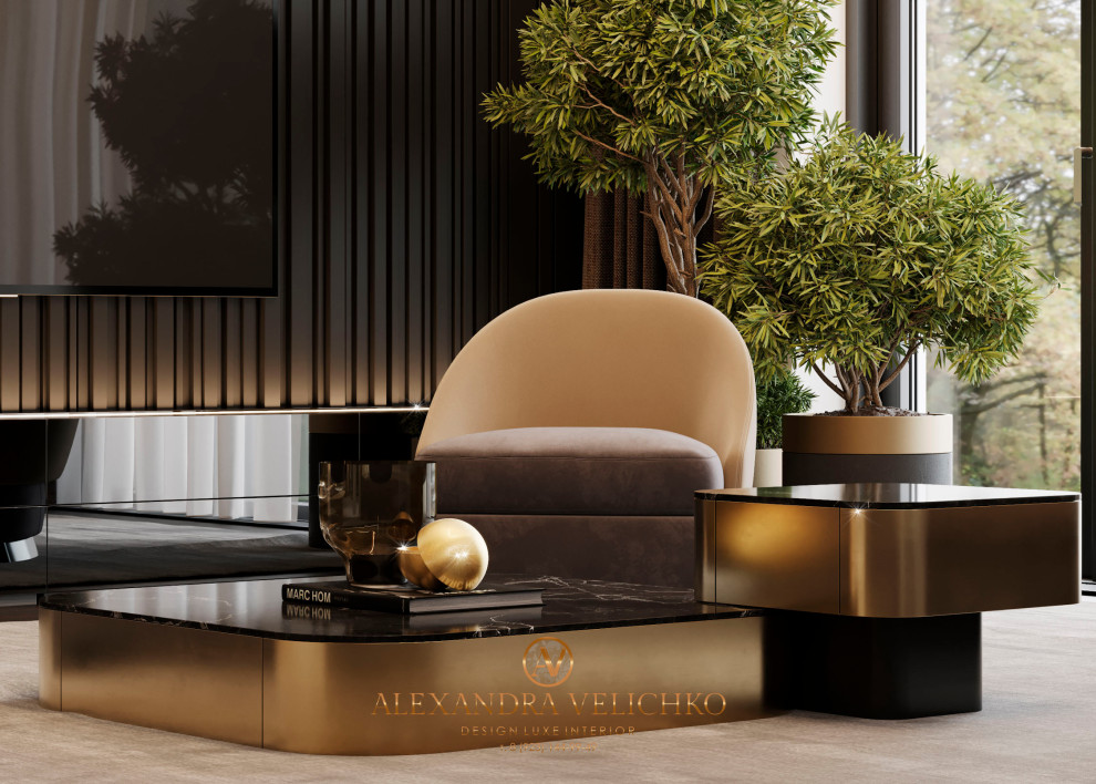 Дизайн интерьера кухни-гостиной в поселке Миллениум