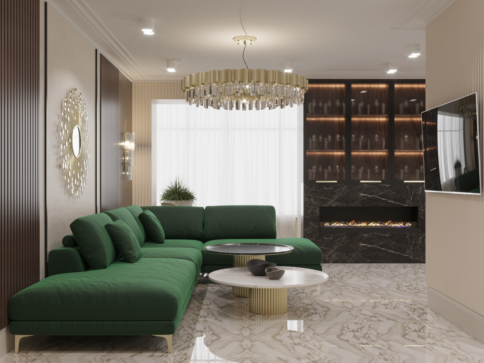 Обложка проекта: Элегантная квартира с элементами Ар Деко в ЖК "Фаворит" Пенза