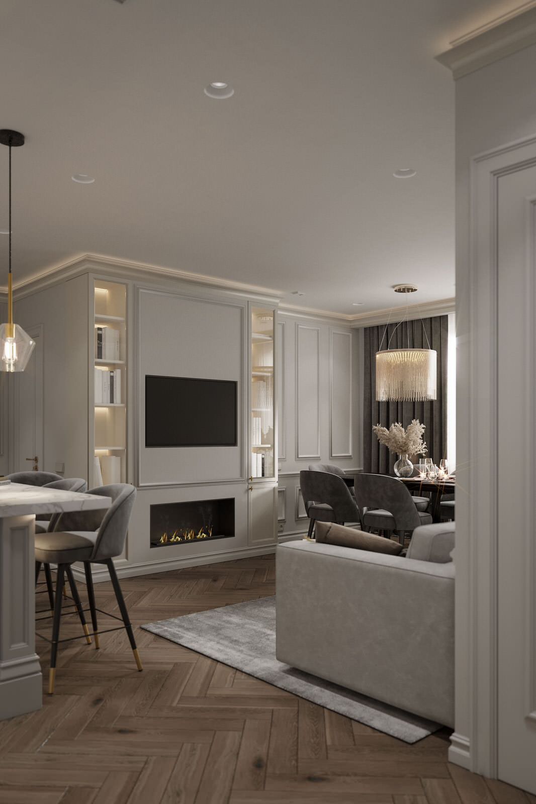 Кухня-гостиная в ЖК Лучи