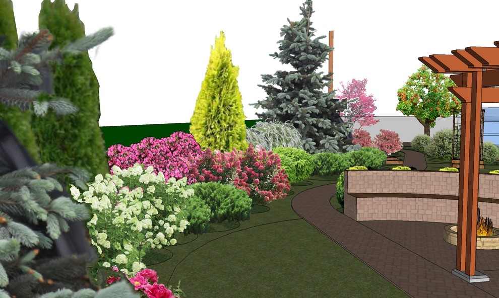 С подпорной на цветник