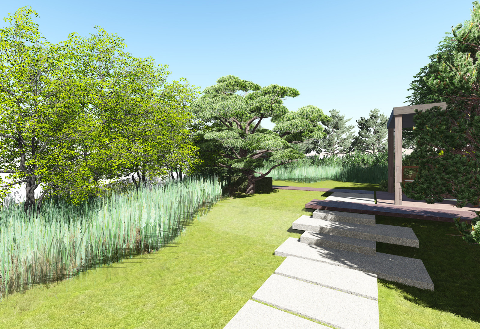 Cад с бассейном. Резиденции Рублево. 2016 г.