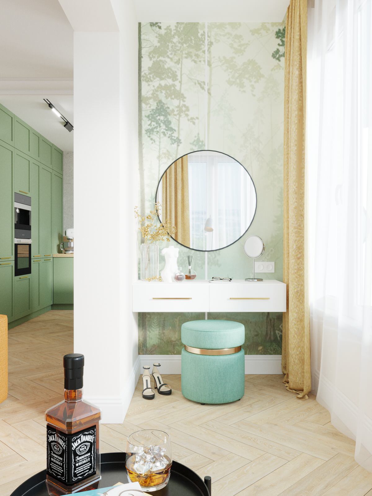 Яркий интерьер квартиры в стиле сканди