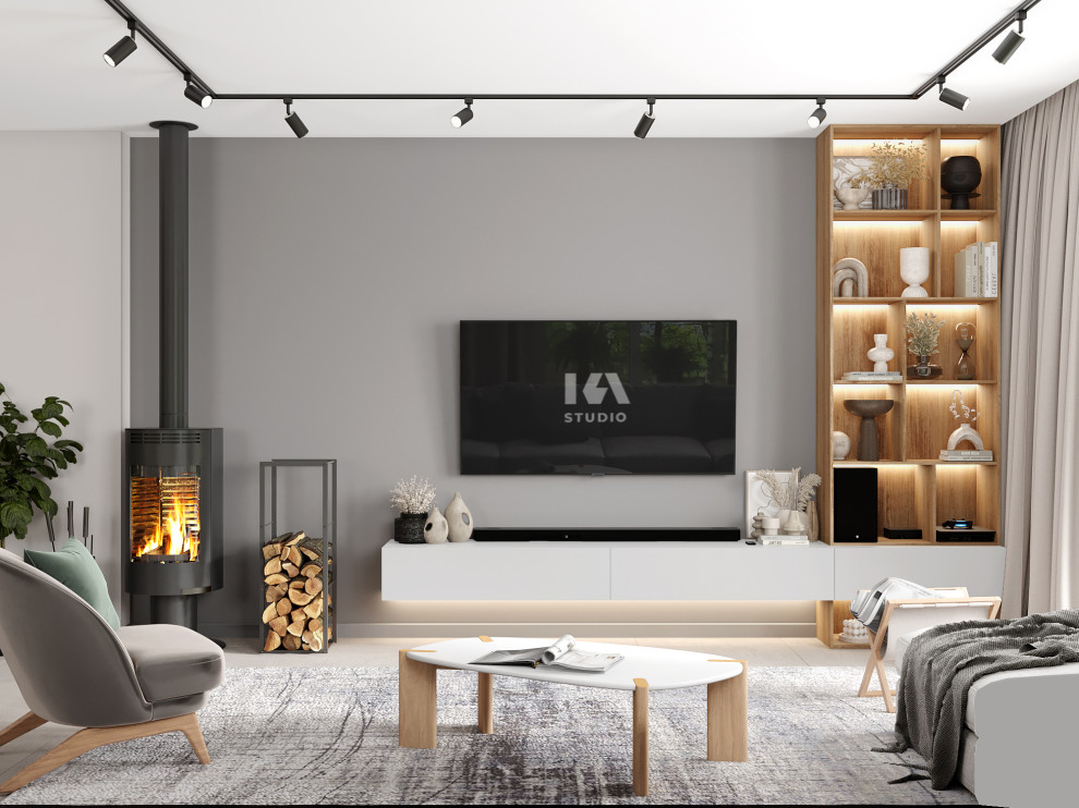 Визуализация кухни-гостиной в современном стиле