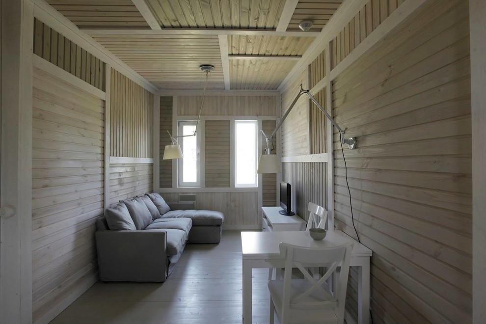 Houzz тур: Монохромный Мондриан и резные наличники дома в Алексино