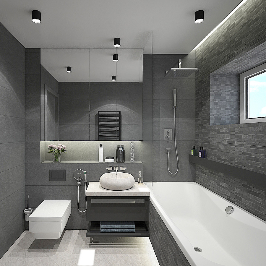 Обложка проекта: Дизайн маленькой ванной комнаты с низким потолком