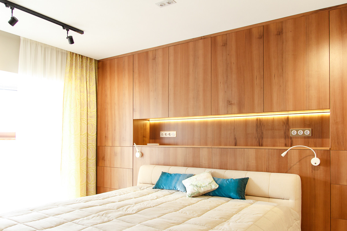 Спальня. Реализация. Квартира для молодых и успешных.