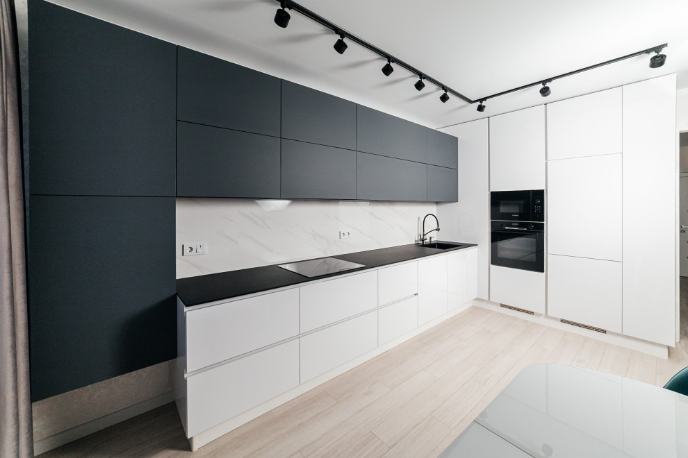 Угловая кухня с фасадами Fenix