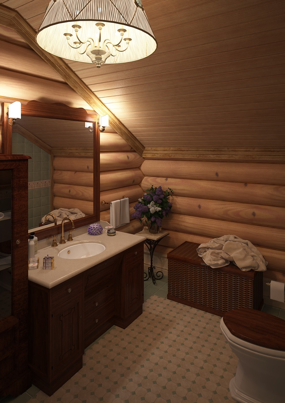 Дизайн дома из оцилиндрованного бревна