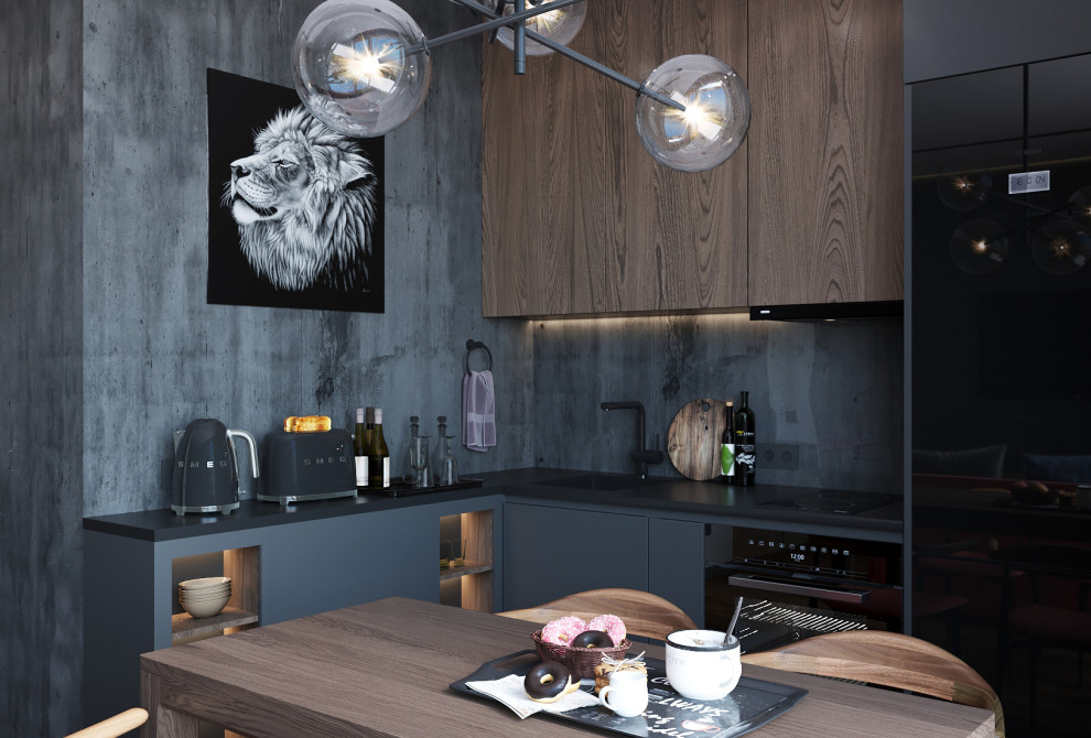 Квартира-студия в темных тонах