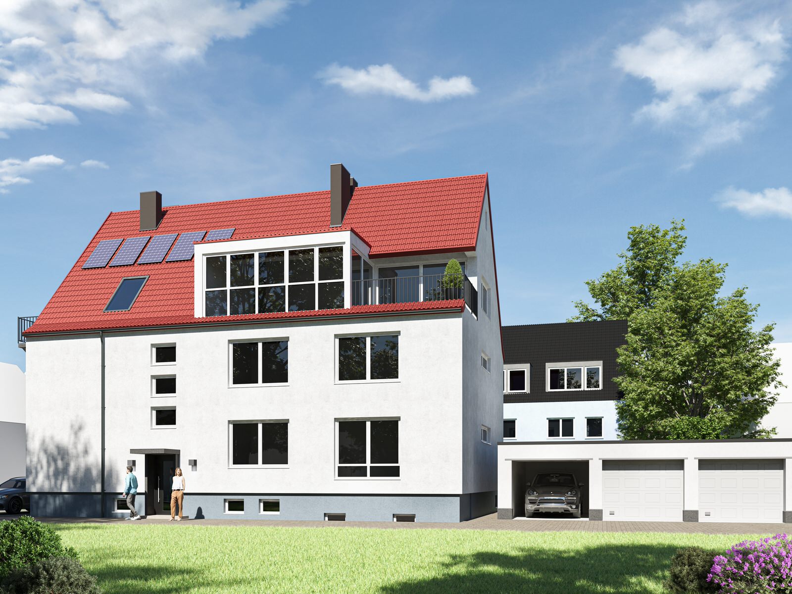Seitenansicht des Hauses