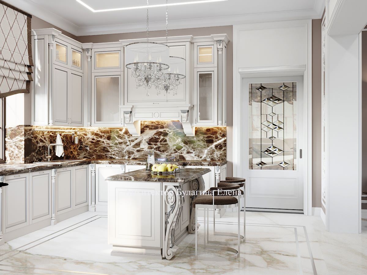 Кухня-столовая с загородном доме