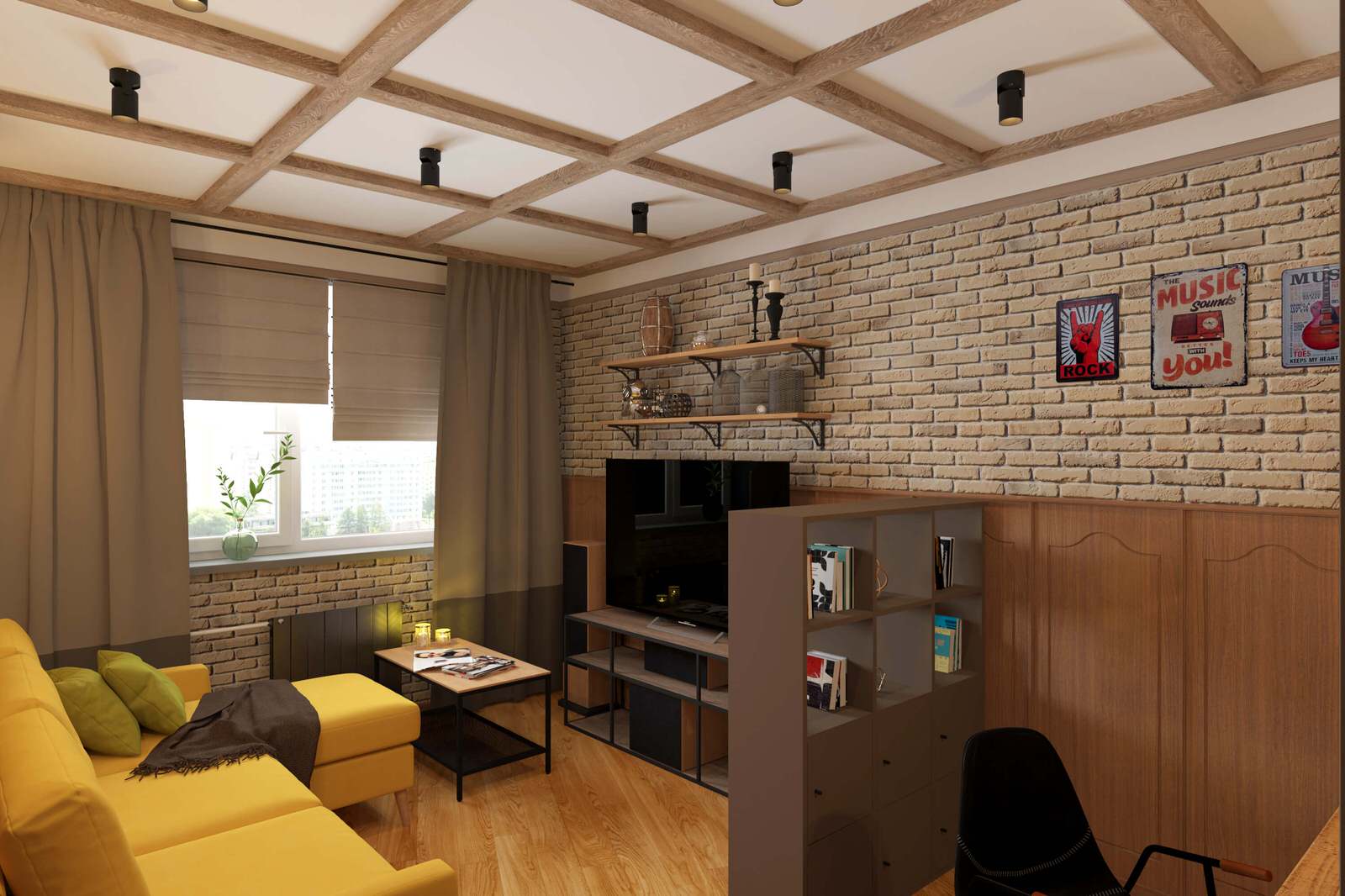 Трехкомнатная квартира 75м2 в стиле лофт, в доме серии П-3