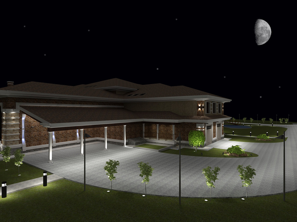 Освещение загородного комплекса