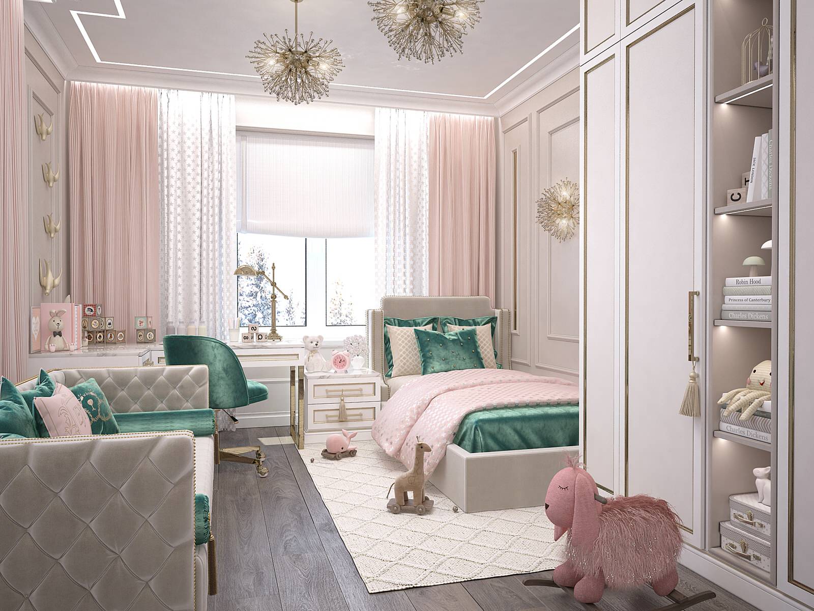 Розовый с изумрудным- неожиданные цветовые решения