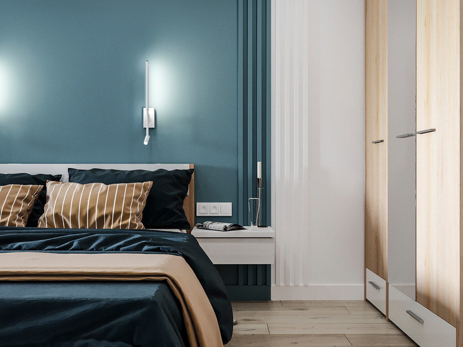 Трехкомнатная квартира в свежих оттенках