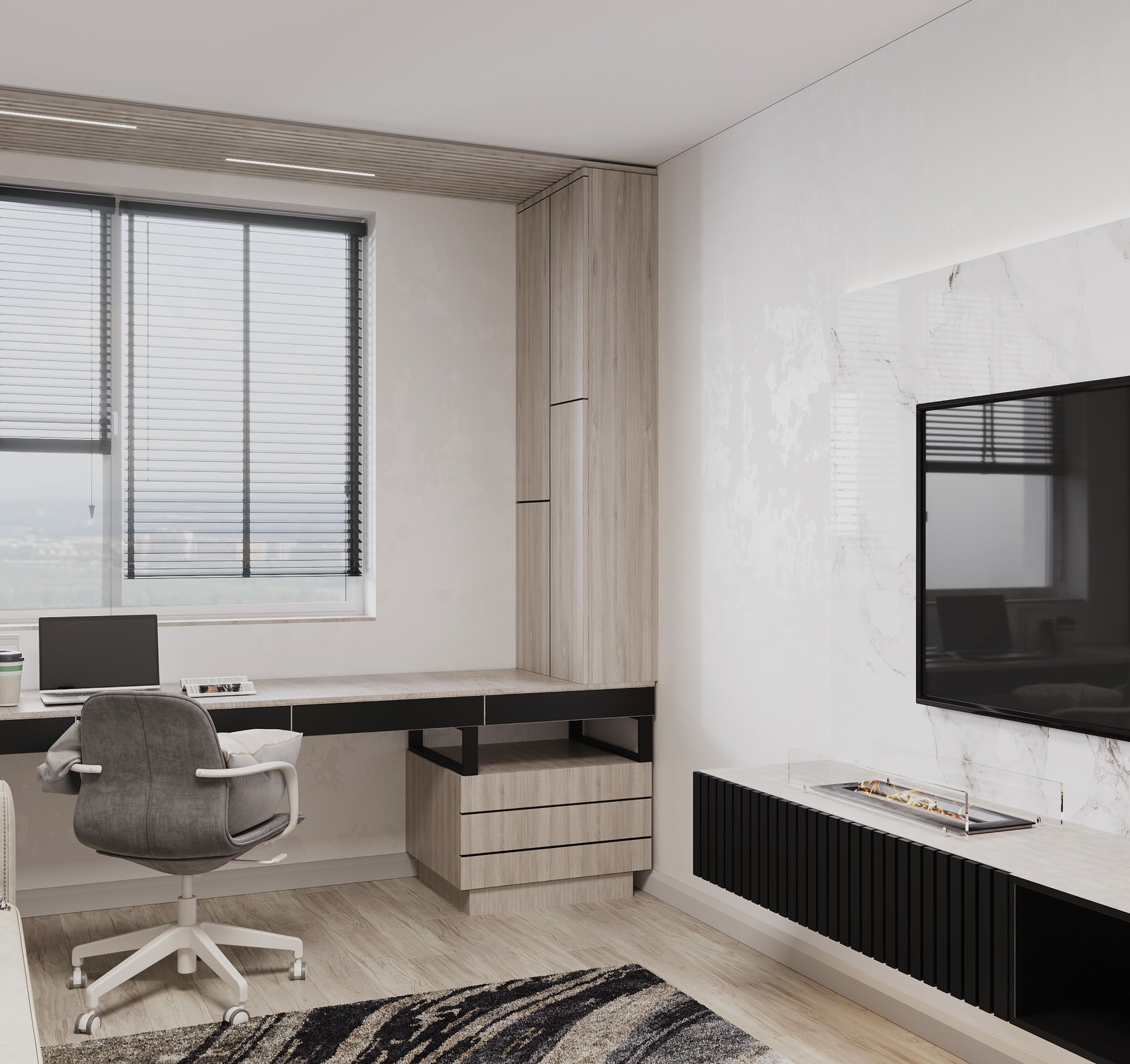 Стильное пространство для холостяка и его любимца