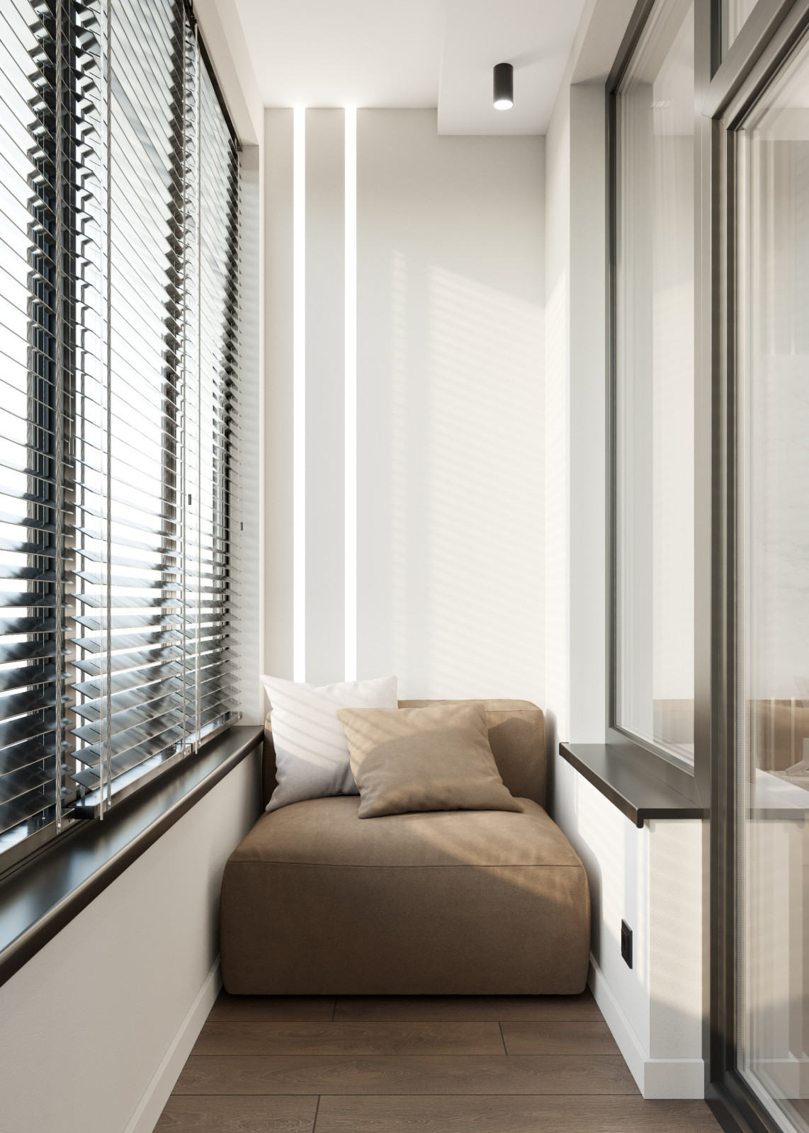 Современный интерьер в темных тонах в ЖК Настоящее