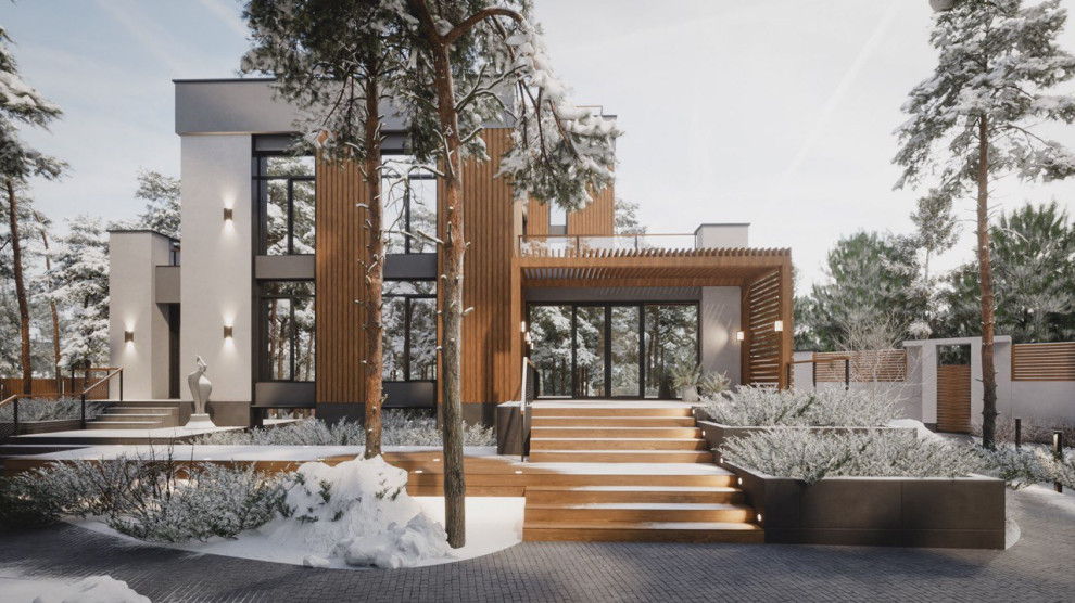 Реконструкция современного дома (зима)