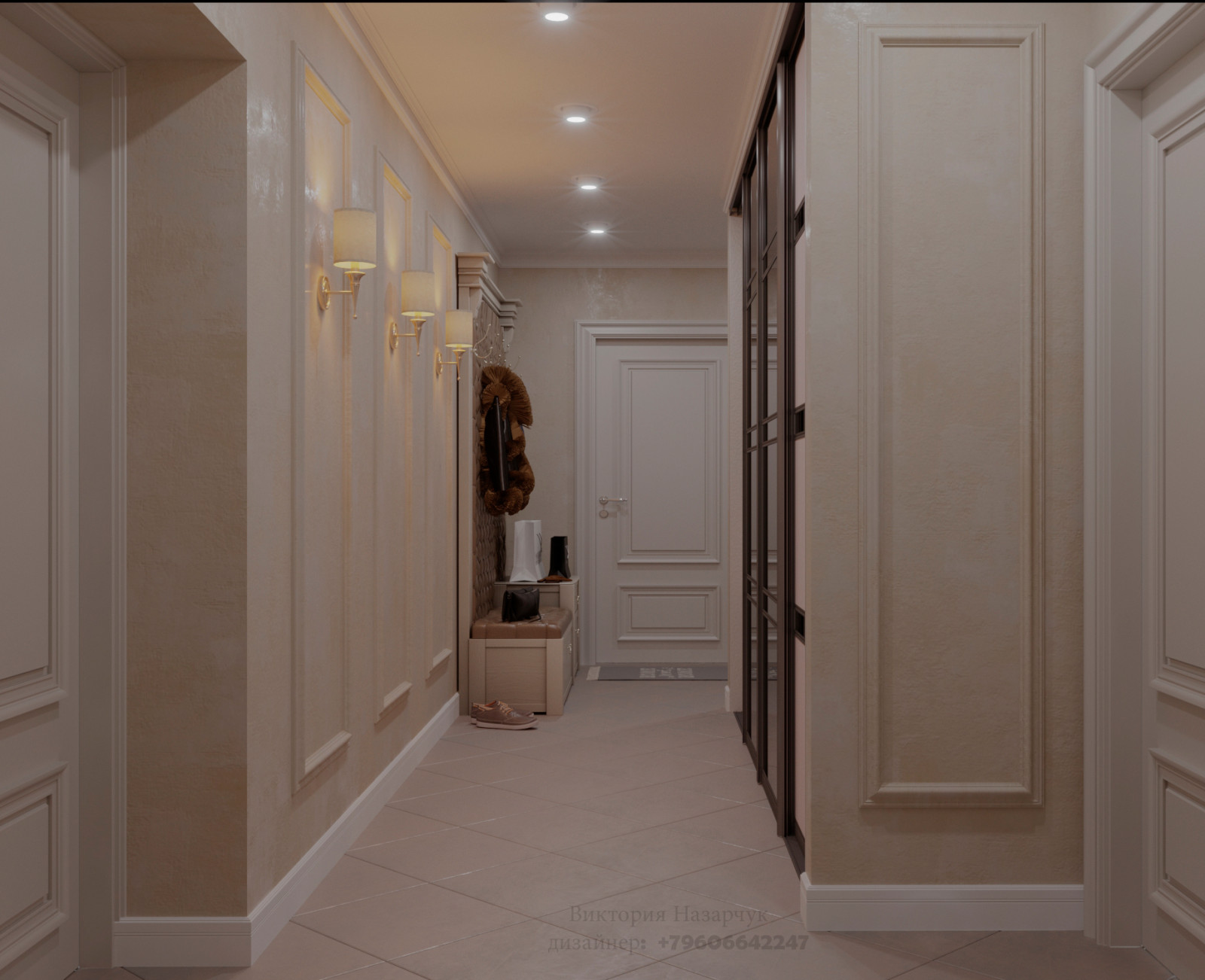 Обложка проекта: Прихожая со встроенным шкафом