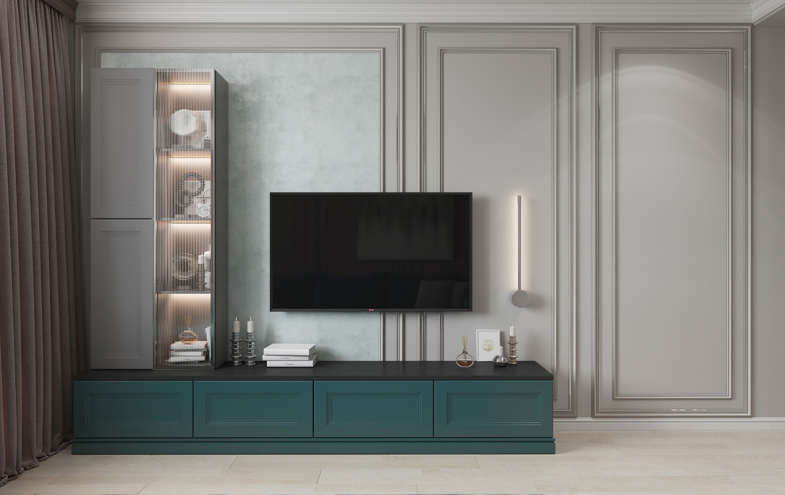 Яркая классика в трехкомнатной квартире