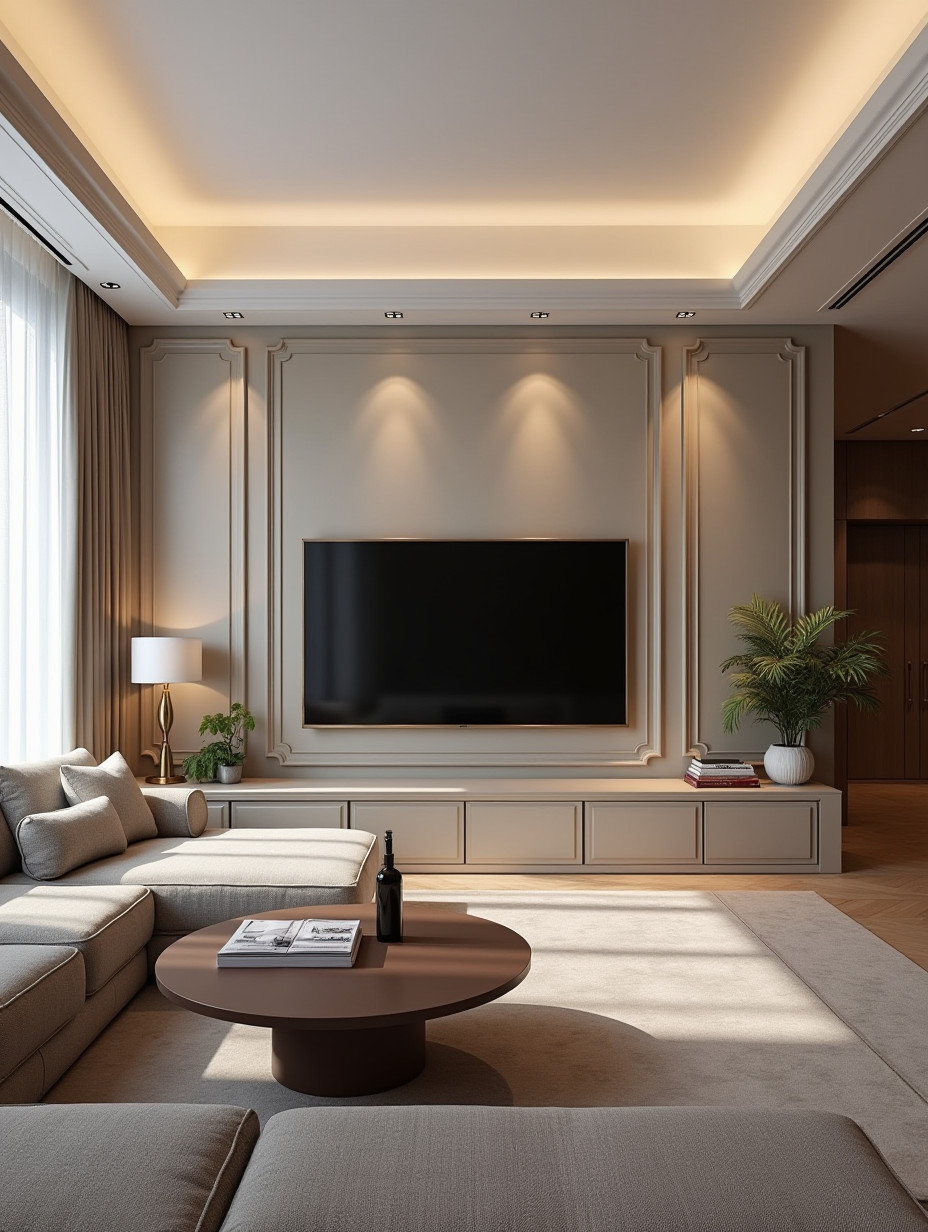 Гостиные комнаты в современном классическом стеле