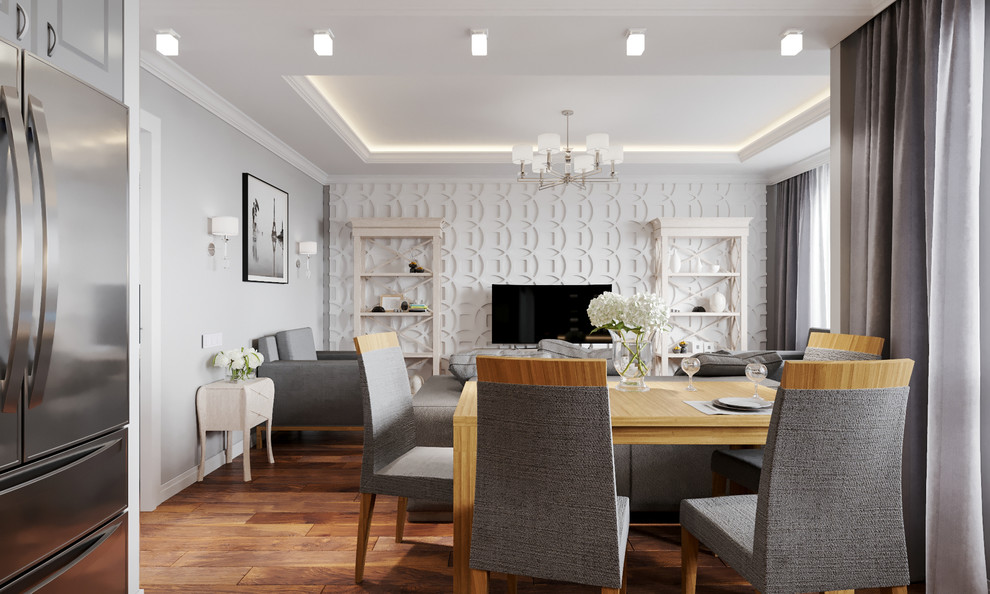 Обложка проекта: Квартира в ЖК «Золотая звезда» в стиле современная классика. 90м2. 2018