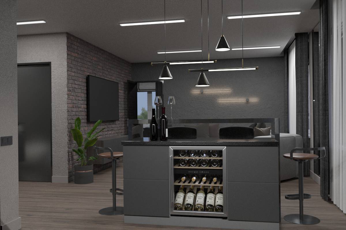 кухня-гостиная в ЖК Парк Апрель