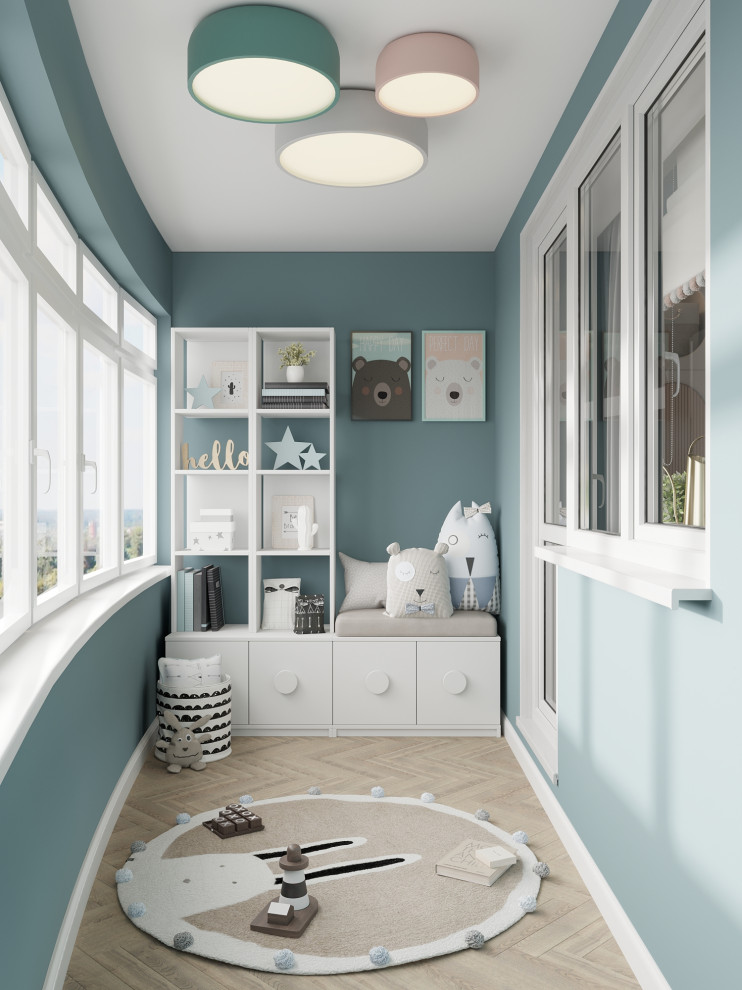 Проект детской комнаты для двух разнополых детей 19 кв.м.