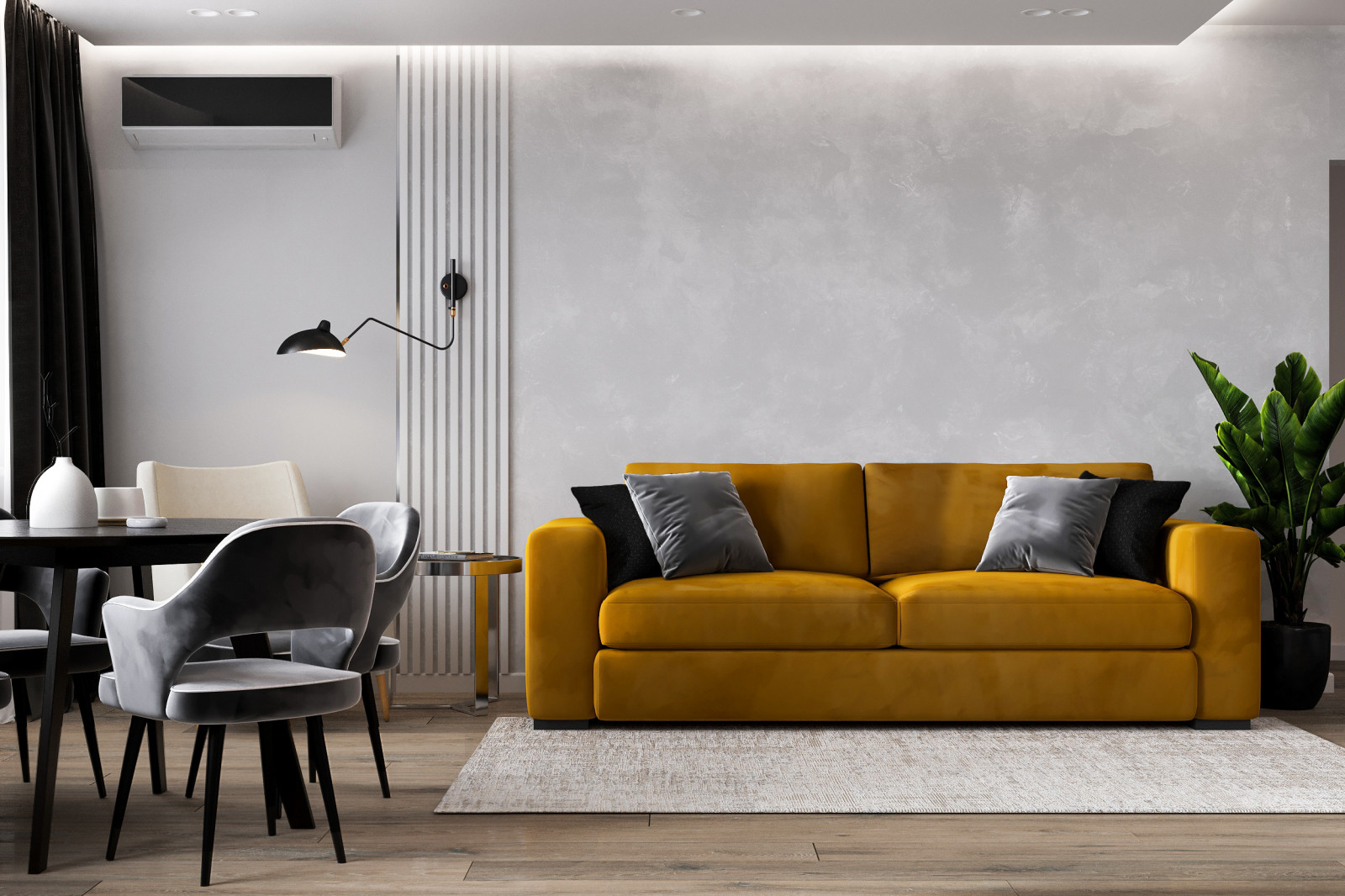 Гостиная-кухня в современном стиле